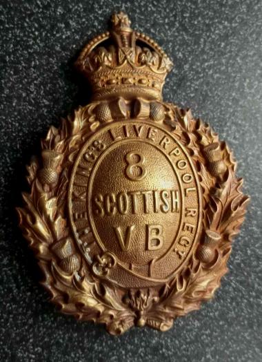 British Army Liverpool 8th Scottish VB Cross Belt Badge - Reproduction