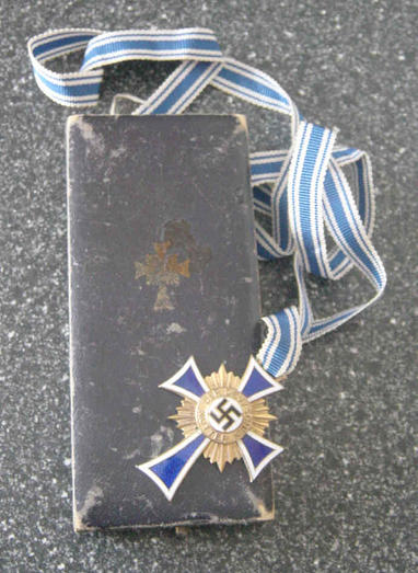 Third Reich Cased German Mothers Cross Gold Grade Medal