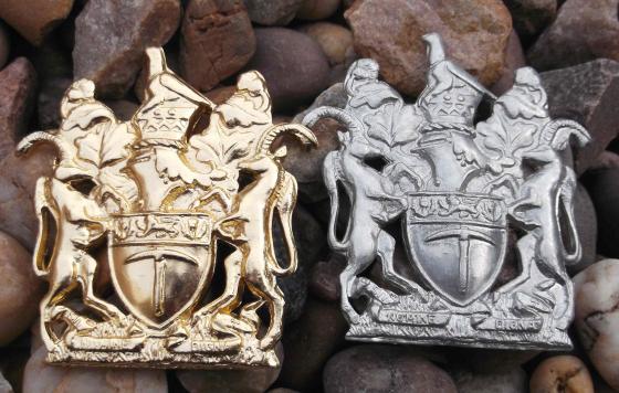 Former Rhodesia Early Zimbabwe Rhodesian Coat of Arms Badges Pair