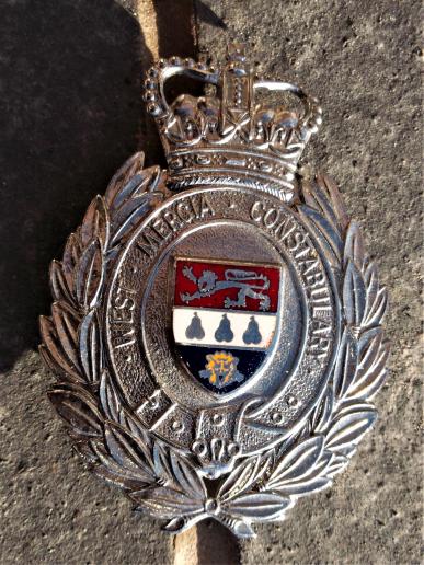 British Police West Mercia Constabulary Helmet Plate EIIR