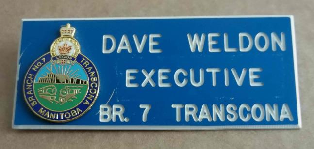 Canadian Legion Veterans Identity Name Badge Manitoba Branch Canada