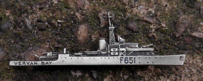 British Royal Navy HMS Veryan Bay F651 K651 Veterans Pin Badge Sweetheart Brooch