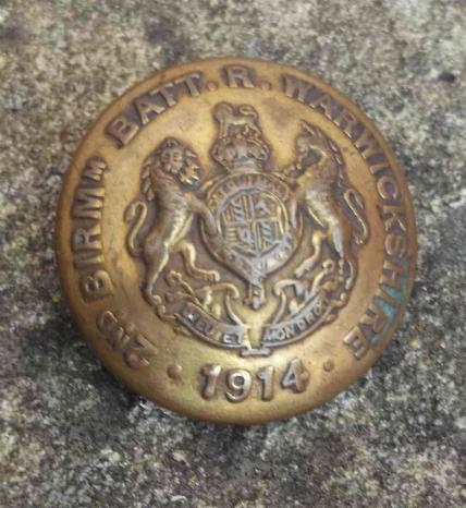 British Army Great War Birmingham Pals Sweetheart Button Warwickshire Regiment