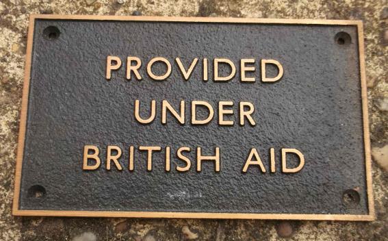 Vintage British Overseas Aid Vehicle Metal Donation Plaque