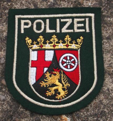 Vintage German Police Uniform Embroidered Patch Rhineland-Palatinate