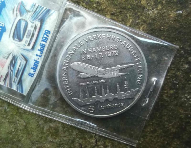 West German Transport Exhibition Hamburg Airbus 300 Lufthansa 1979 Coin Medal