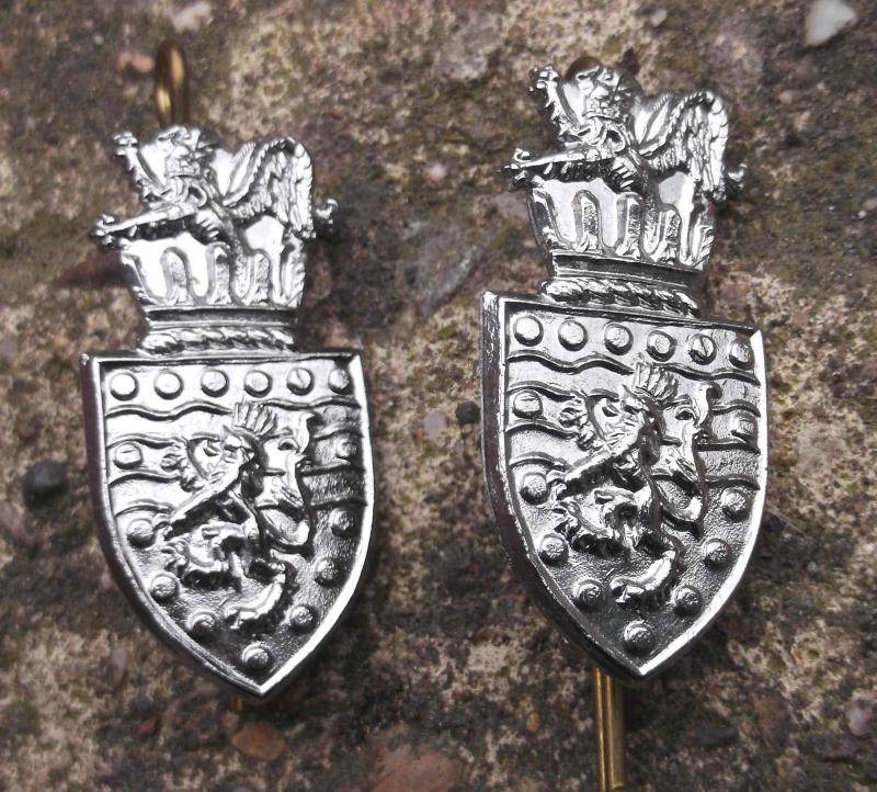 Vintage British Devon and Cornwall Constabulary Collar Badges Police