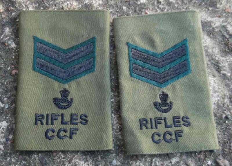 British Army CCF The Rifles Corporals Epaulettes Slides EIIR