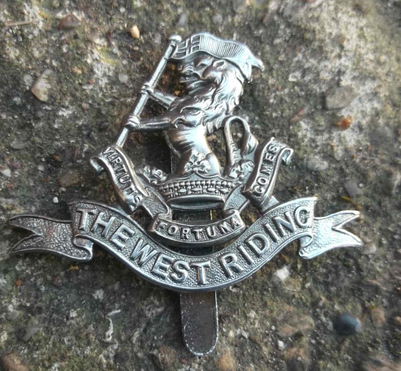 British Army Duke of Wellington's Regiment Chromed Cap Badge