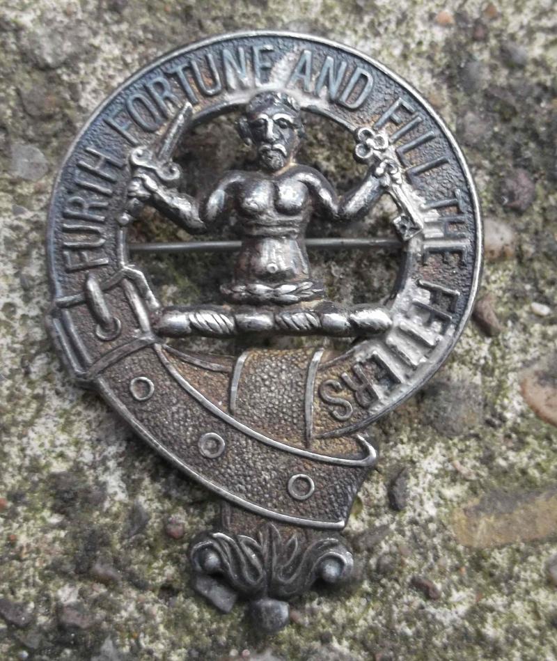 Vintage Scottish Murray of Atholl Clan Silver Clansman Badge