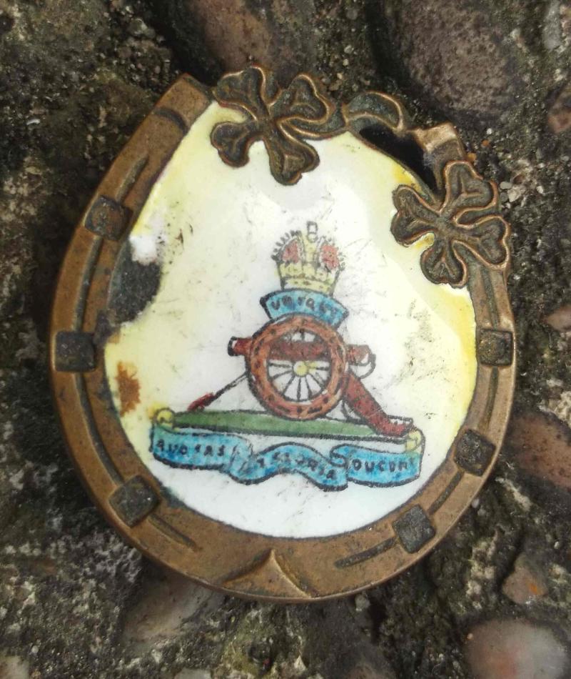 British Army Royal Artillery Good Luck Sweetheart Brooch