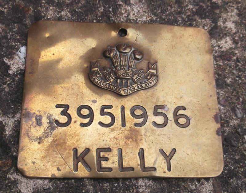 British Army Welsh Regiment Duty Bed Plate Brass