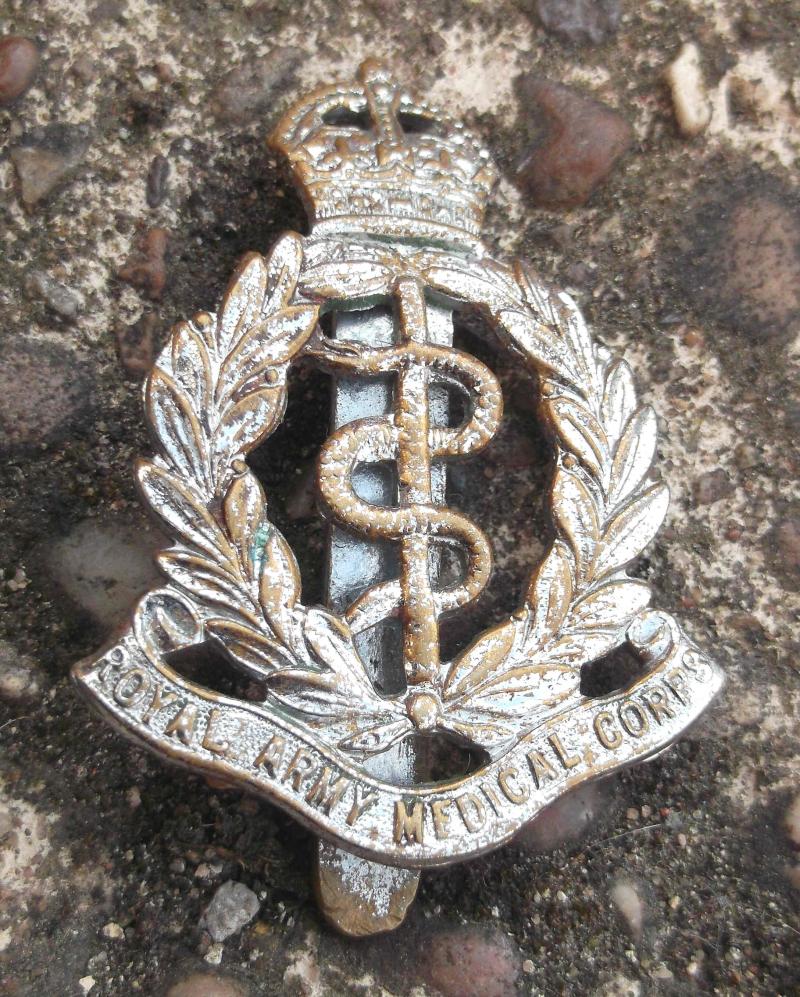 British Army RAMC Cap Badge Chromed Royal Army Medical Corps
