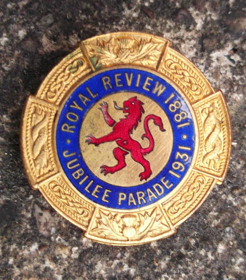 Scottish Territorial Army Review Jubilee Parade Badge 1931