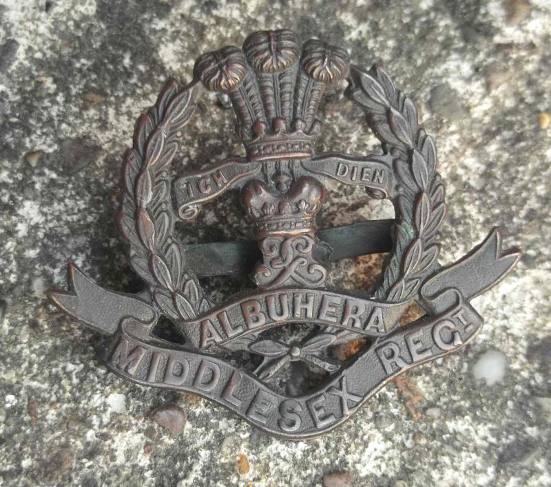 British Army Middlesex Regiment Officers Cap Badge