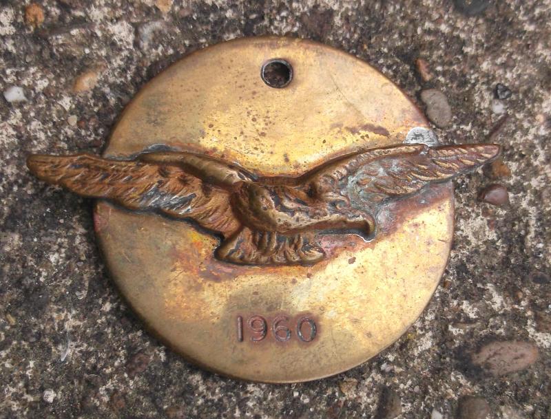 British Royal Air Force RAF Brass Plaque 1960 Cold War