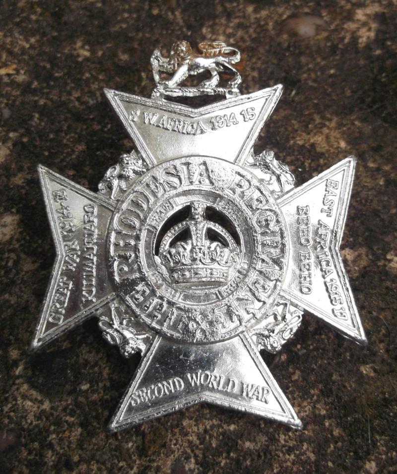 Rhodesia Regiment Anodised Slouch Hat Cap Badge