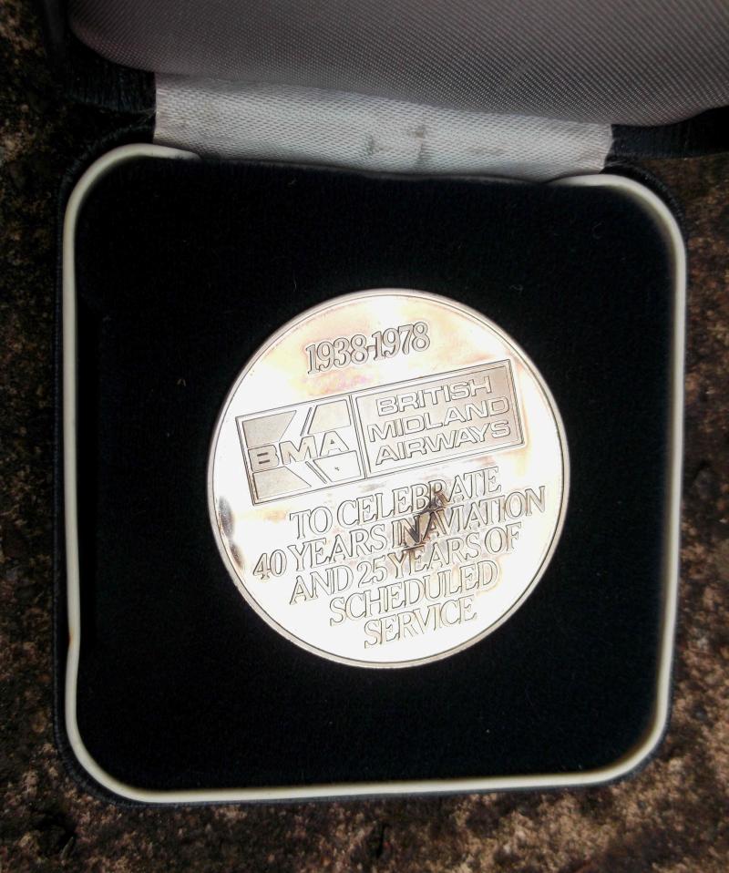 British Midland Airways BMA Silver Commemorative Coin