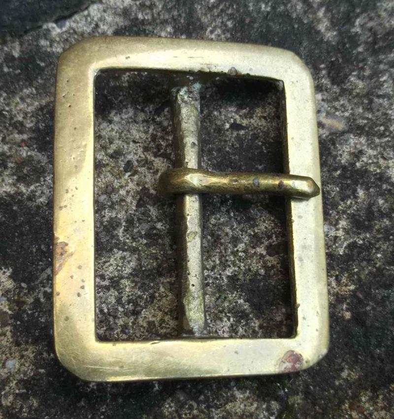 WW1 Canadian Army Plain Officer Brass Belt Buckle Sam Brown
