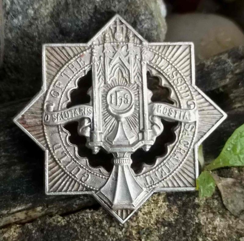 Guild of Blessed Sacrament Silver IHS Christian Badge