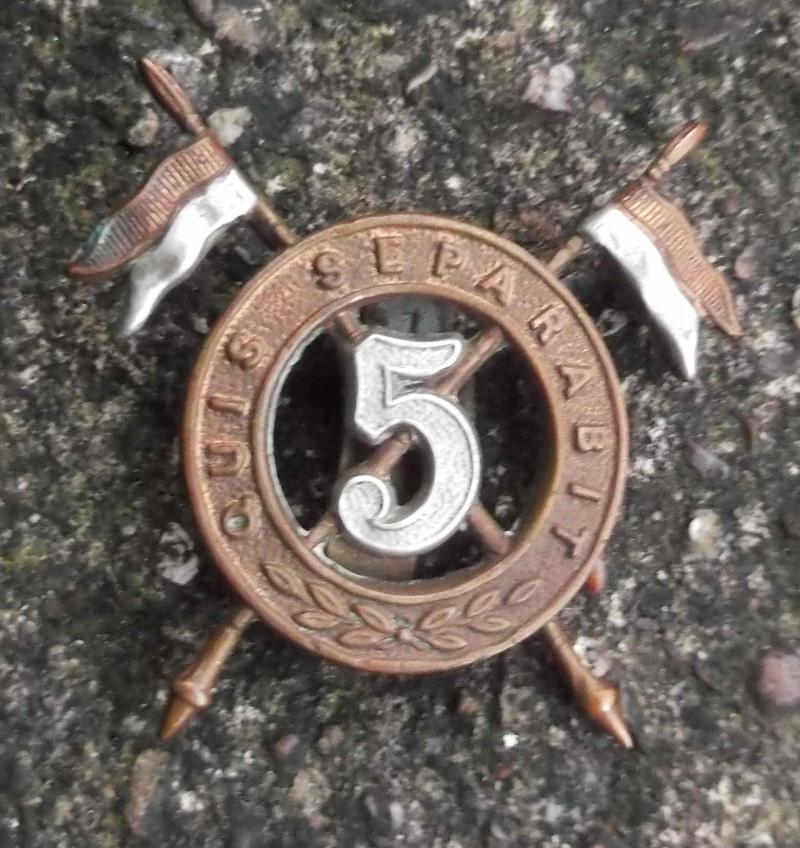 British Army Circa WW1 5th Royal Irish Lancers Cap Badge