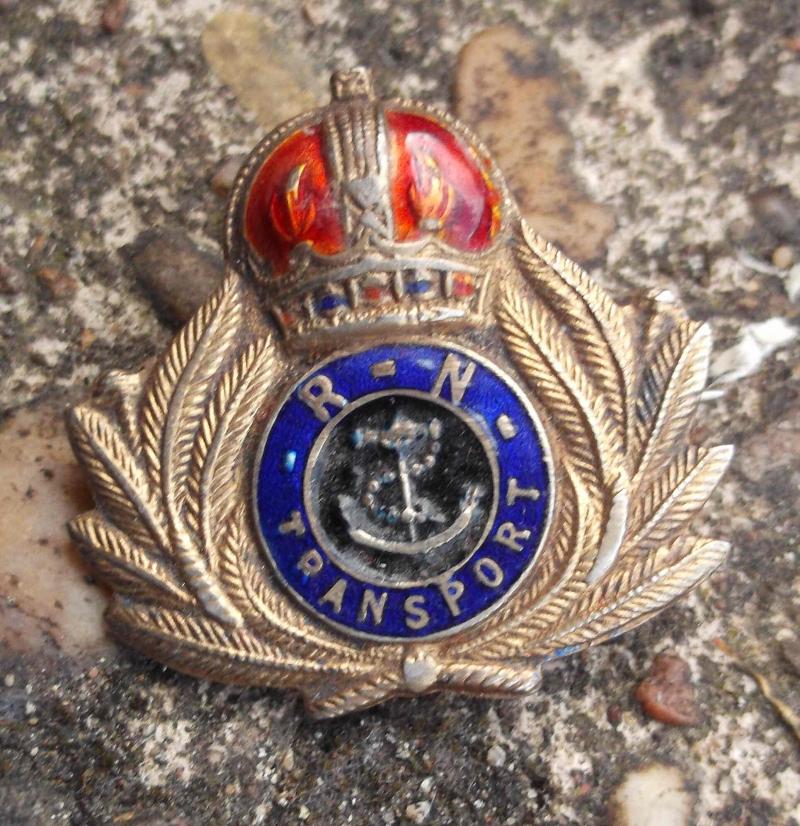 WW1 Royal Naval Transport Service Silver & Enamel Sweetheart Brooch RN