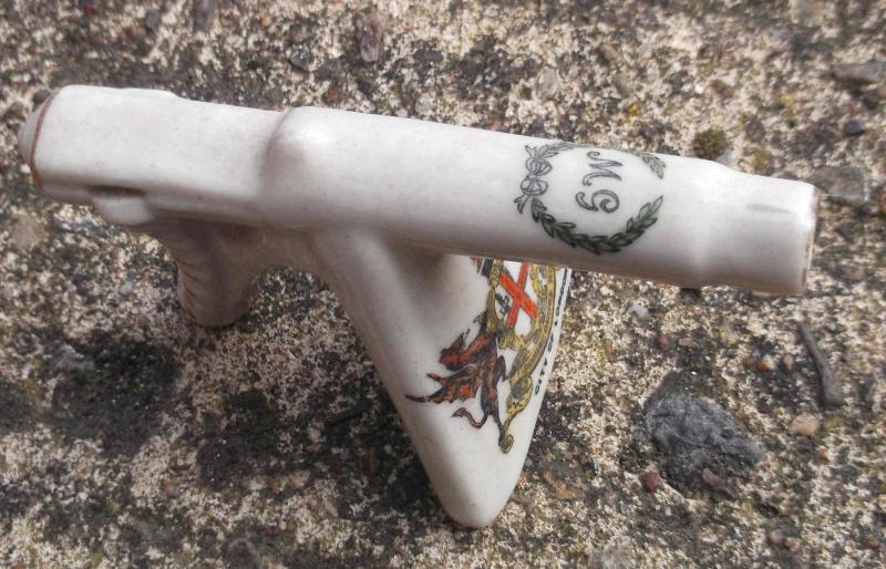 British WW1 Commemorative Crested Ware China Machine Gun
