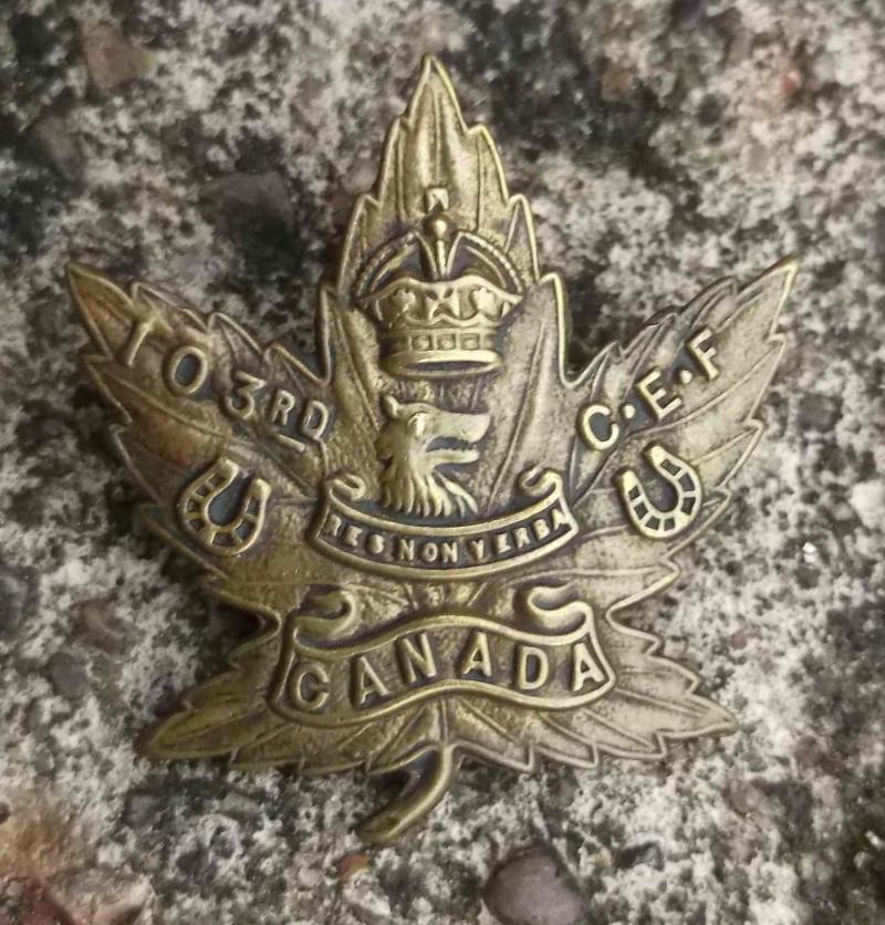 Canada WW1 103rd British Colombia Collar Badge Canadian Army