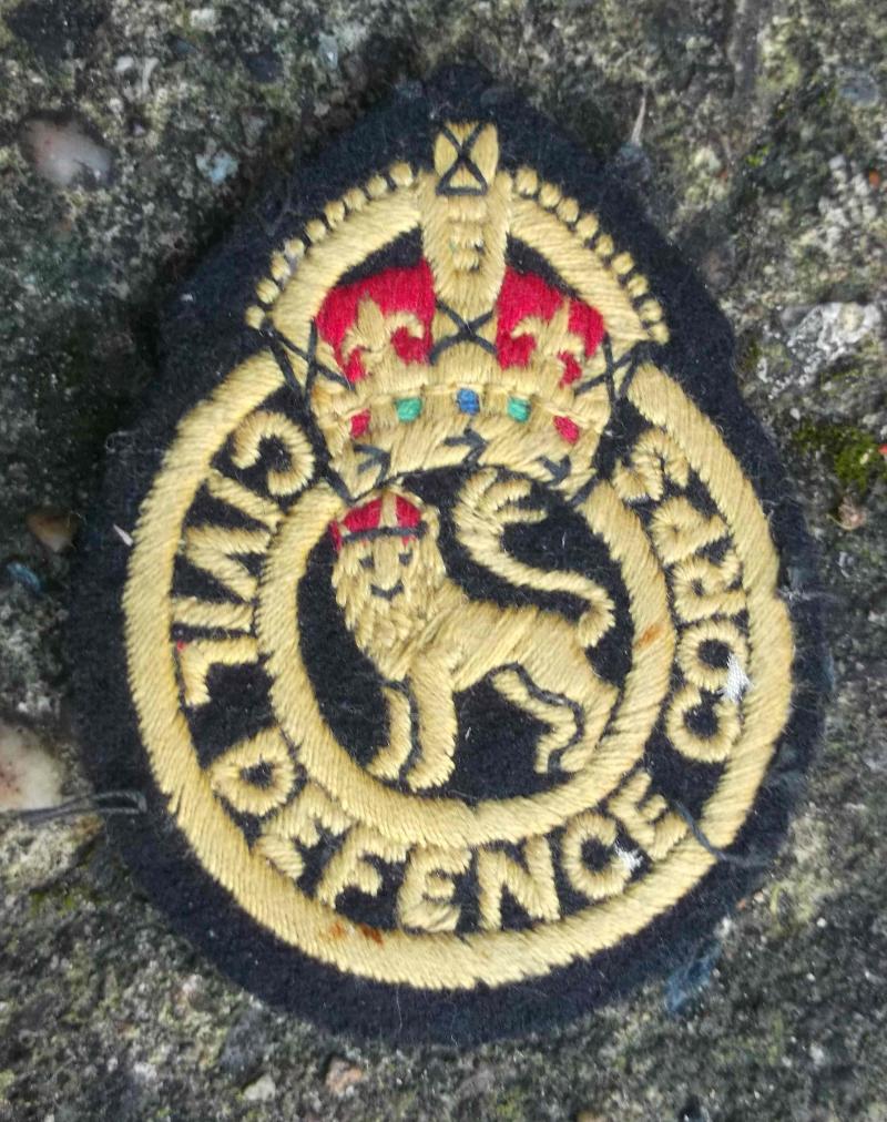 British Civil Defence Corps Cloth Badge CDC GVIR