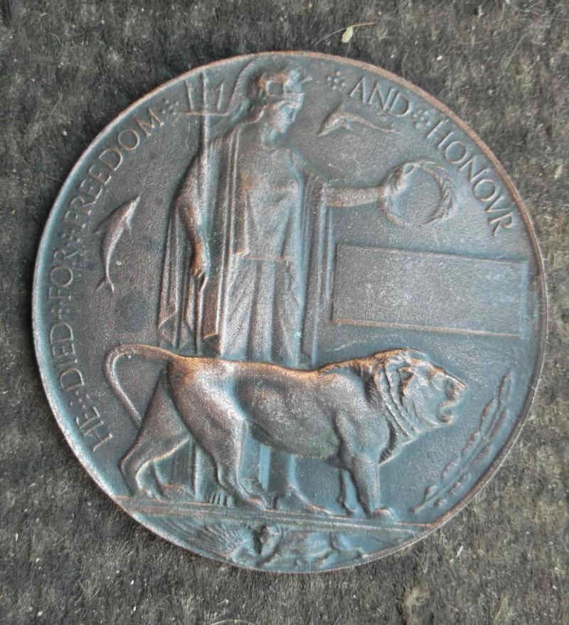 British Great War Miniature WW1 Death Plaque Reproduction