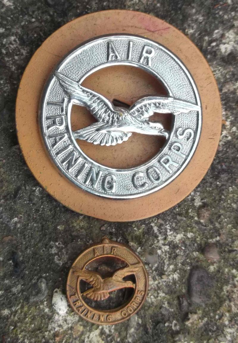 Vintage British ATC Cap Badge and Lapel Badge RAF Air Trai