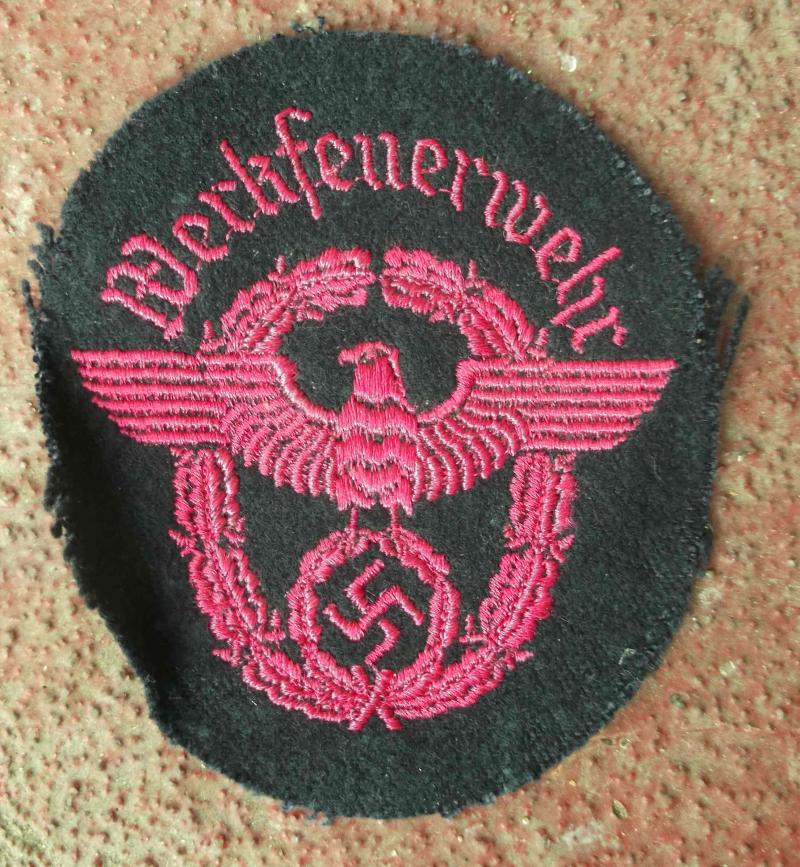 German Third Reich Fire Brigade Uniform Arm Badge Patch