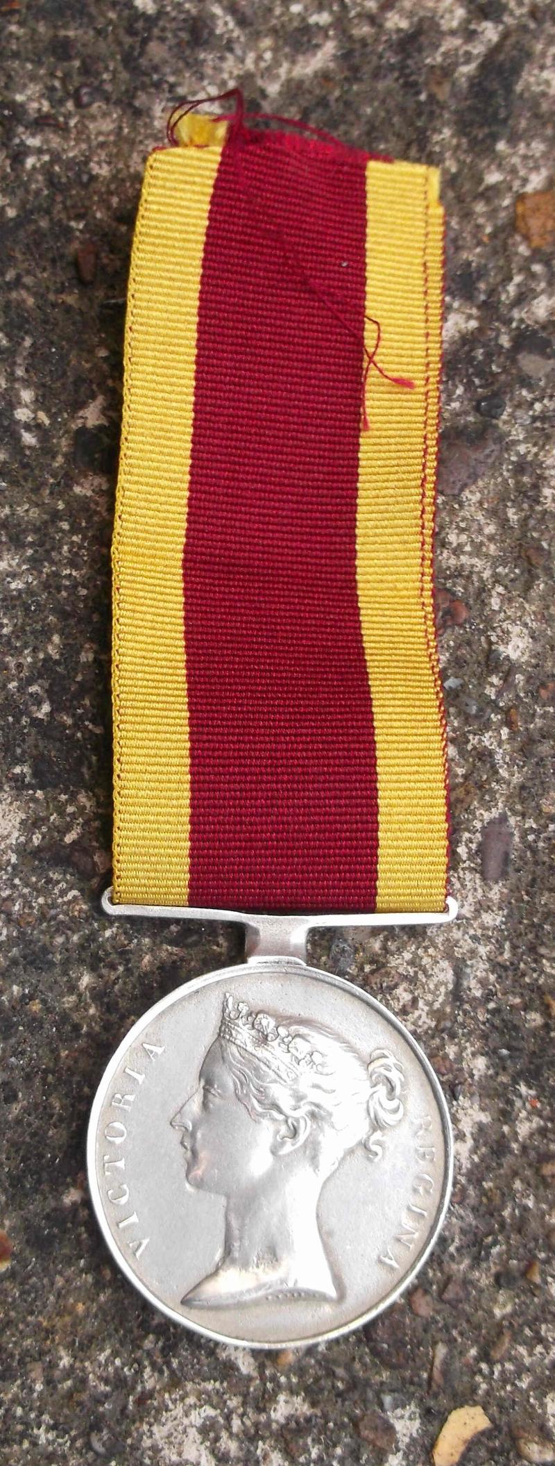 Victorian China 1842 War Medal Name Erased VR