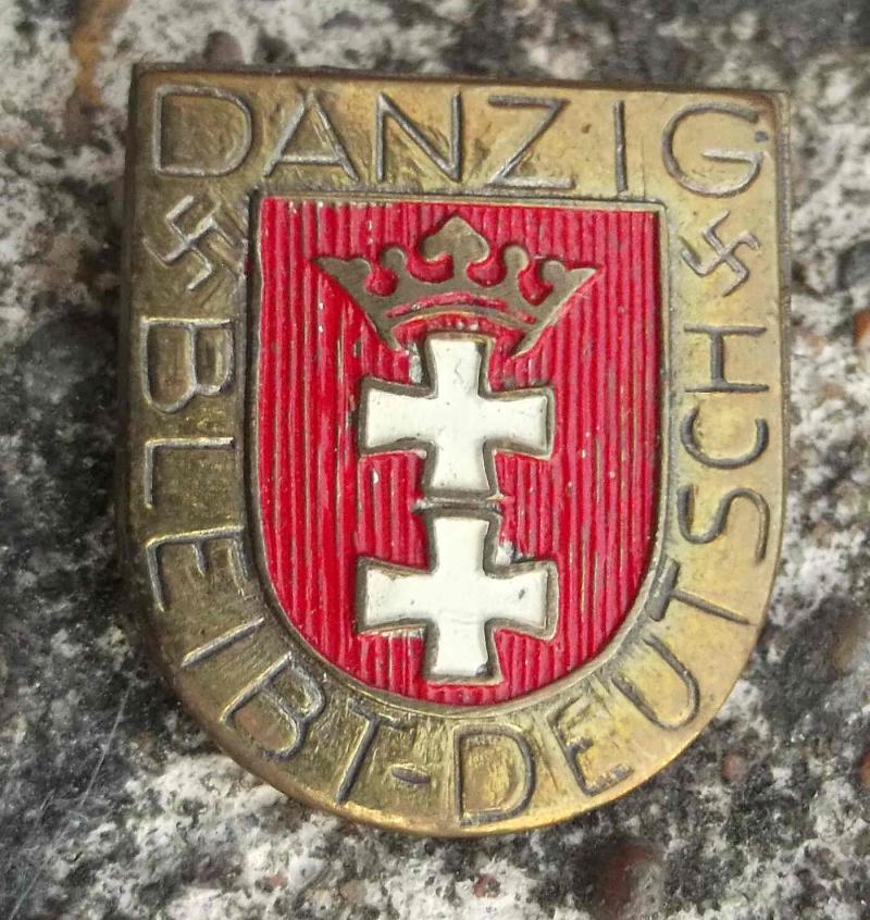 Free City of Danzig German Tinnie Third Reich Pin Badge
