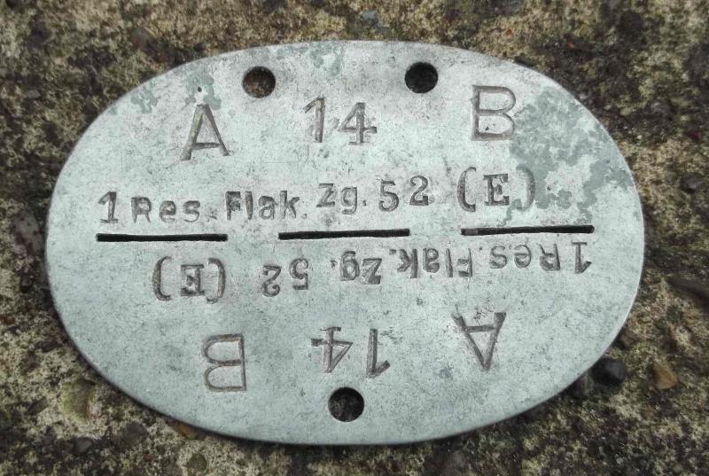German Third Reich Wehrmacht ID Tag Flak Unit Identification