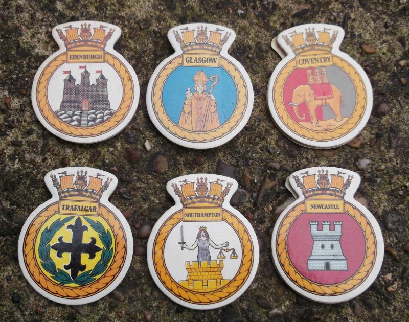 British HMS Badge Display Lot of Six Royal Navy Vessels