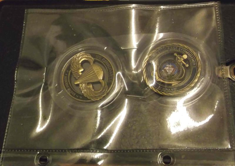 United States Military Coins Lot of Two USMC and Paratrooper
