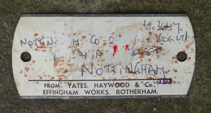 Vintage Cooperative Society Transport Tag Nottingham Delivery