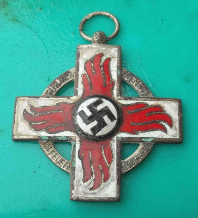 German Third Reich Fire Brigade Honour Cross Class 2 Dugup