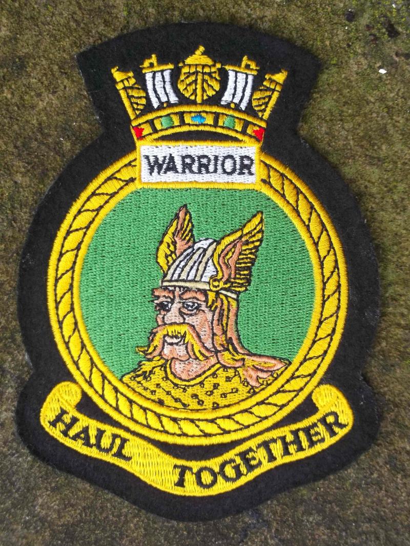 British Royal Navy Blazer Badge HMS Warrior Base Headquarters