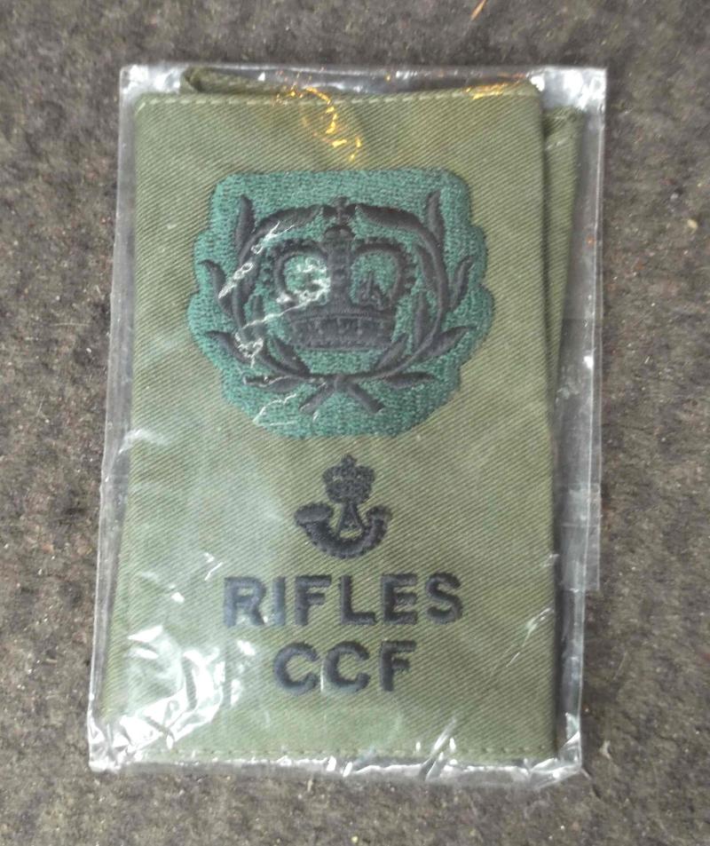 British Combined Cadet Force Rifles Warrant Officers Shoulder Titles Pair