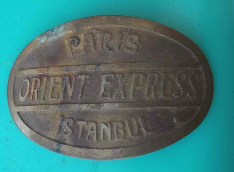 Vintage Orient Express Walking Hiking Stick Metral Badge