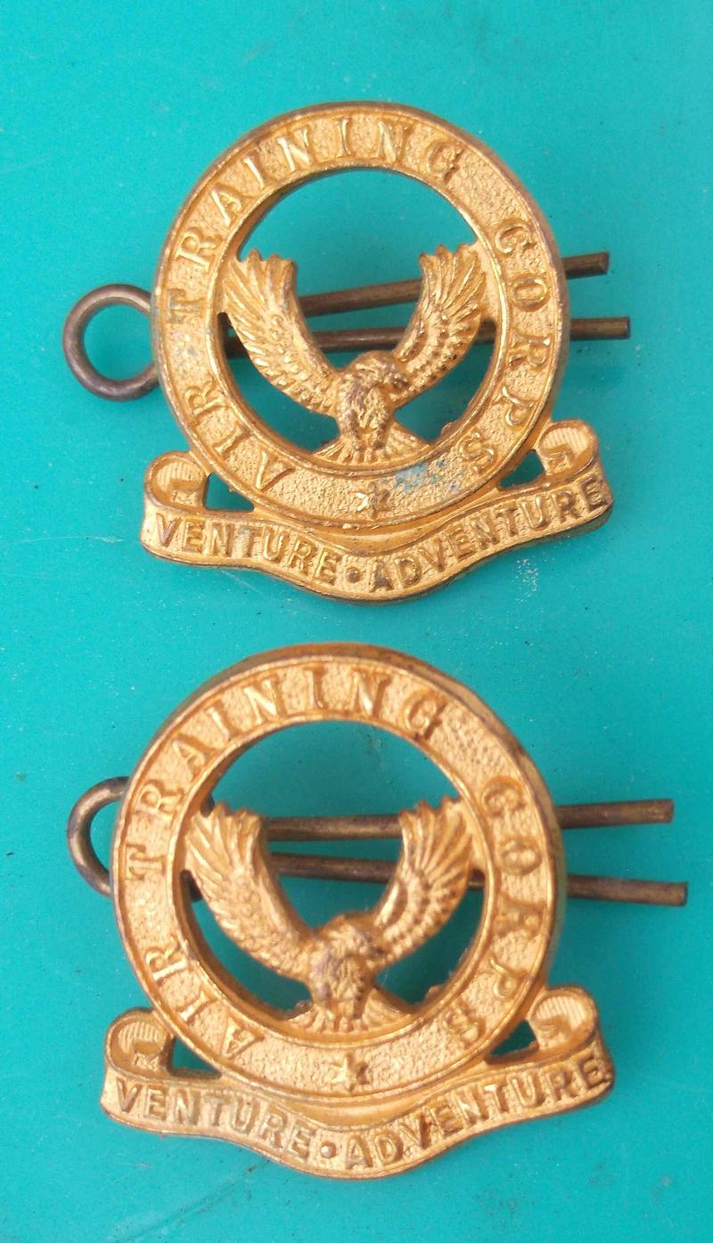 British Air Training Corps ATC Officers Collar Badges Pair