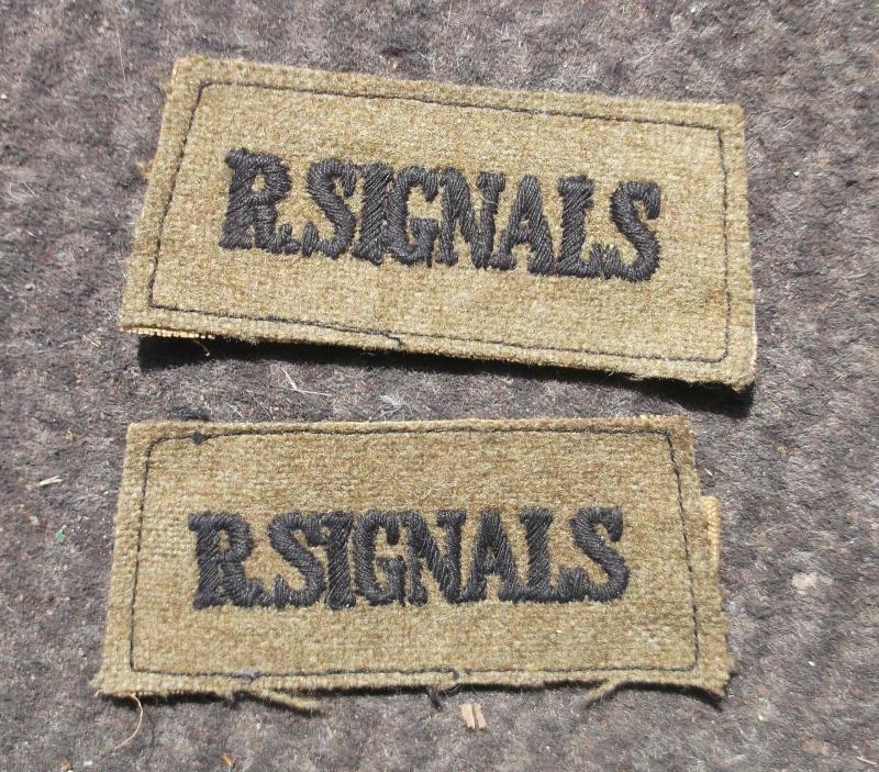 British Army Royal Corps of Signals WW2 Epaulettes Slider Pair