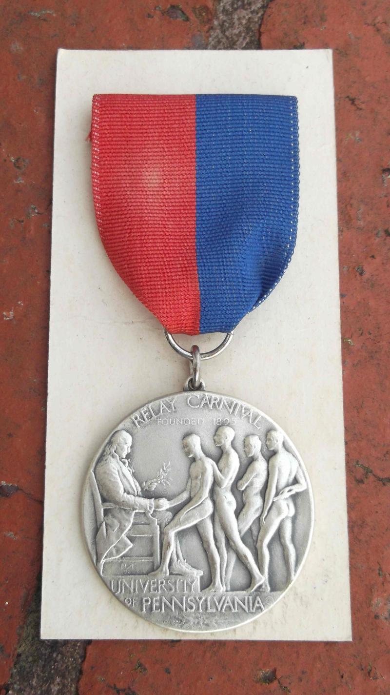 USA Vintage University of Pennsylvania Carnival Sports Medal in Issue Box