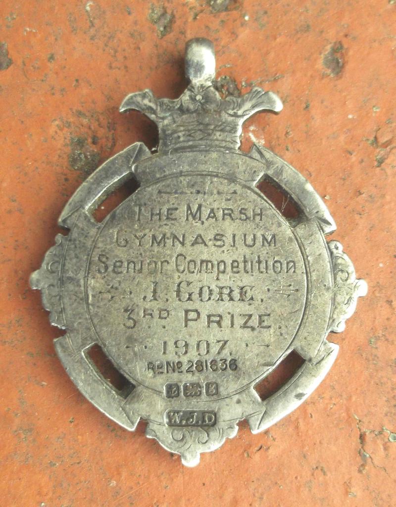 British 1907 Silver Competition Award Medallion Marsh Gymnasium