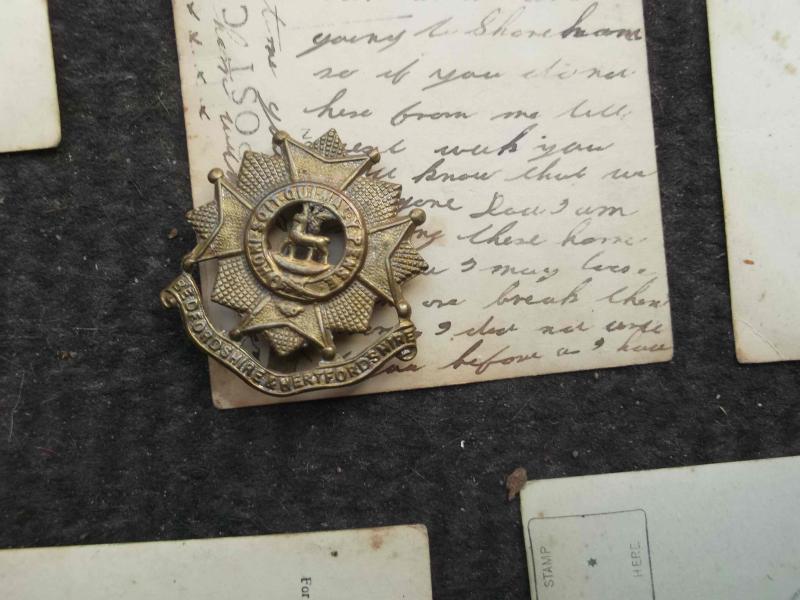 British Army Photo Post Cards Lot plus Cap Badge