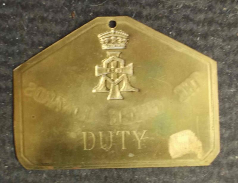British Army Green Howards Regiment Brass Metal Bed Plate